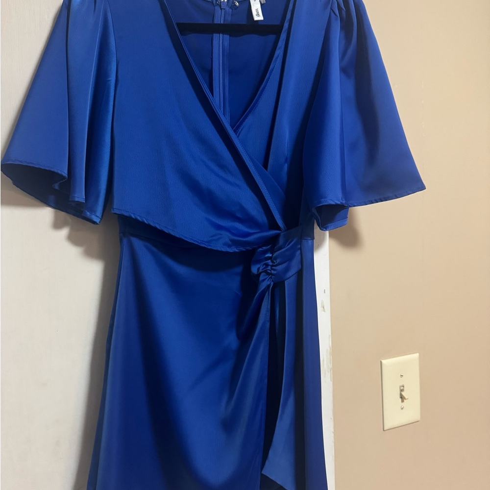 glam Royal Blue Dress with Back Zipper size medium